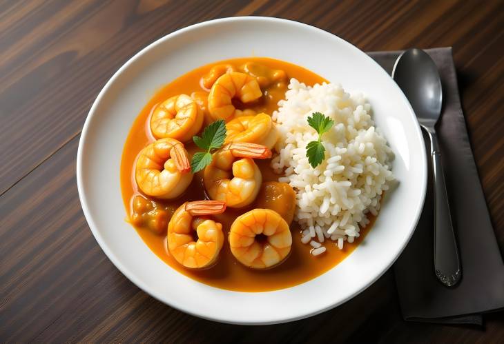 Indulgent Shrimp Curry with Rice Dish